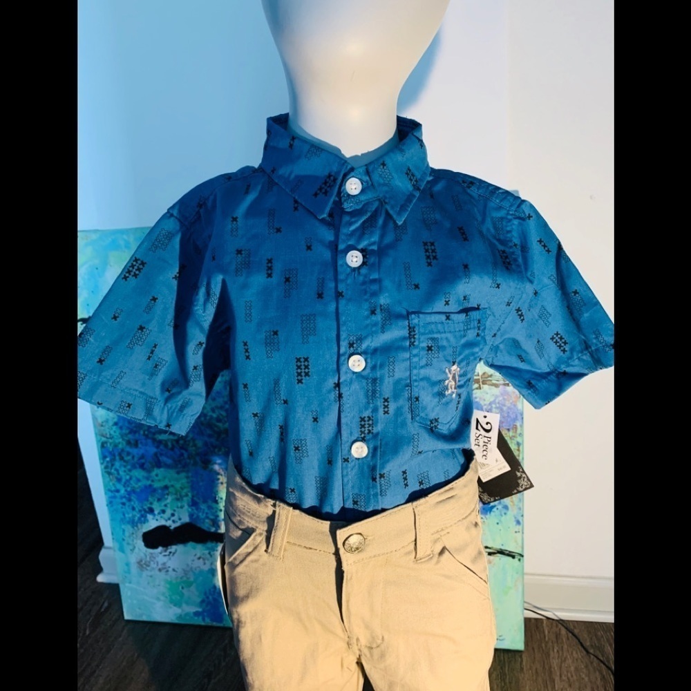 - Boys 2 Piece Button -up w/Pants